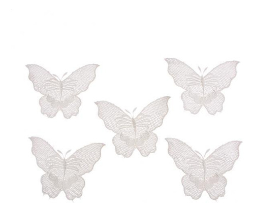 6 X 5 Piezas Mariposa Apliques Tul Adornos Nupcial