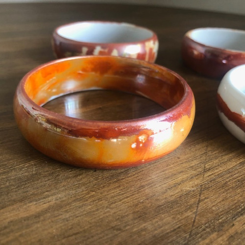 Imagem 3 de 6 de Kit 4 Pulseiras Porcelana Pintadas A Mão