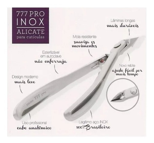 Imagem 4 de 6 de Alicate De Cutícula Inox Original Mundial Profissional 777