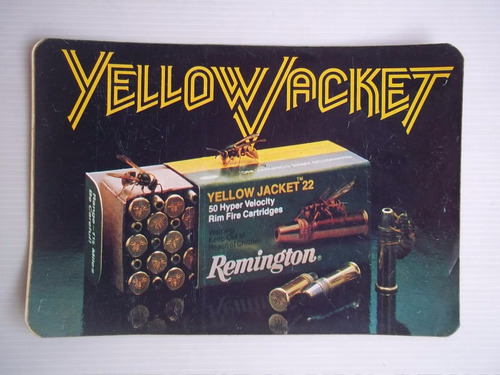 Antiguo Adhesivo Yellow Jacket Remington Calcomania Año 1970