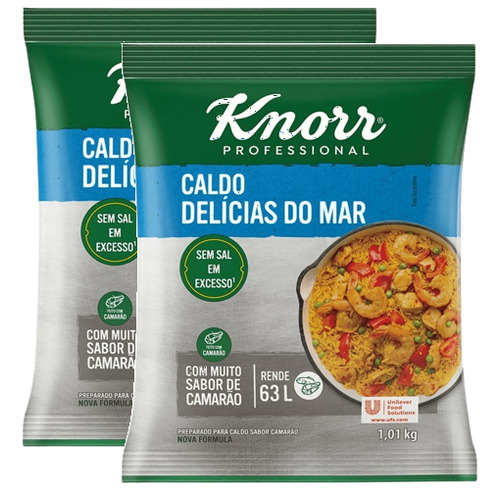 2 Caldo Em Pó Delícias Do Mar Knorr Mais Sabor Pacote 1,01kg