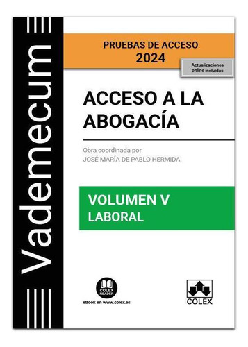 Libro: Vademecum Acceso A La Abogacia Volumen V Parte Especi