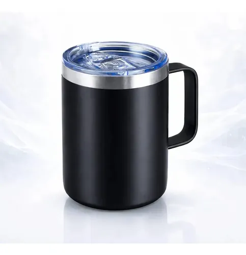 Caneca Térmica Importados Maringue 400ml Inox C/ Tampa Cor Preto