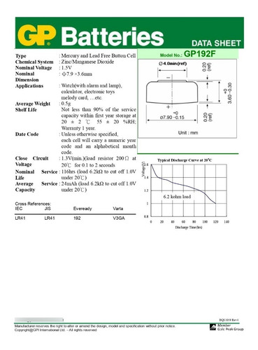 Imagem 2 de 4 de Pilha Bateria Lr41 Gp 10 Unidades
