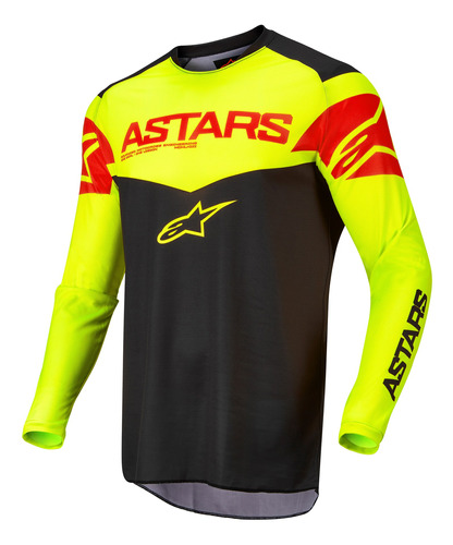 Jersey Para Motocross Fluid Tripple Ngo/ama Fluo/roj Fluo