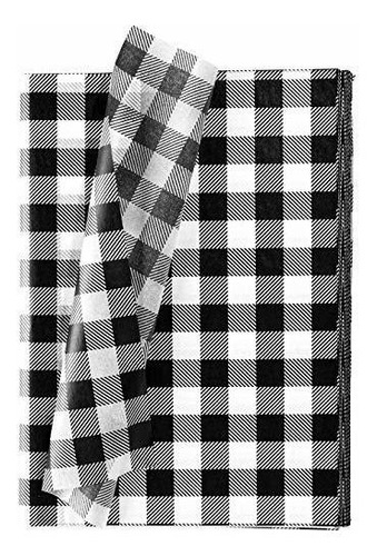 Papel Para Envolver Regalos A Cadros Blanco Y Negro 60 Pzs