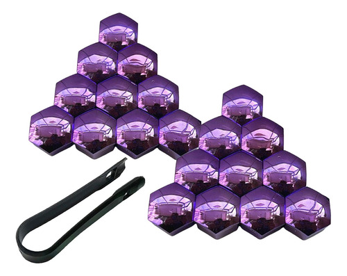 20 Piezas De Cubierta De Polvo De Tuerca De Púrpura 19mm