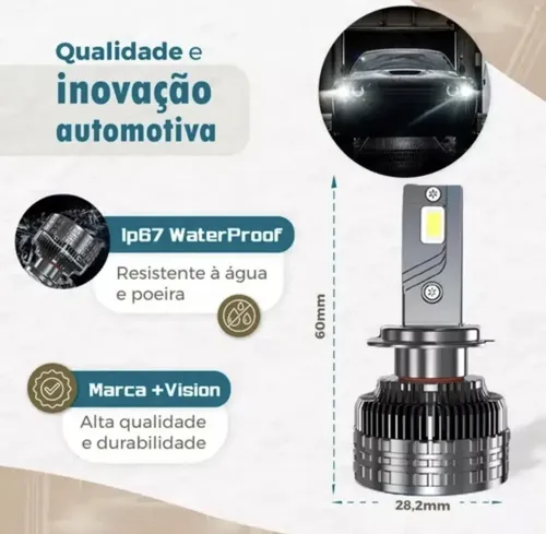 Kit Lâmpada Super Led Vision Zeus Ultra Premium 16000lm - H1