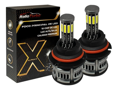 Kit Focos Led X-alpha 10 Caras Balastra Interna Luz Blanca