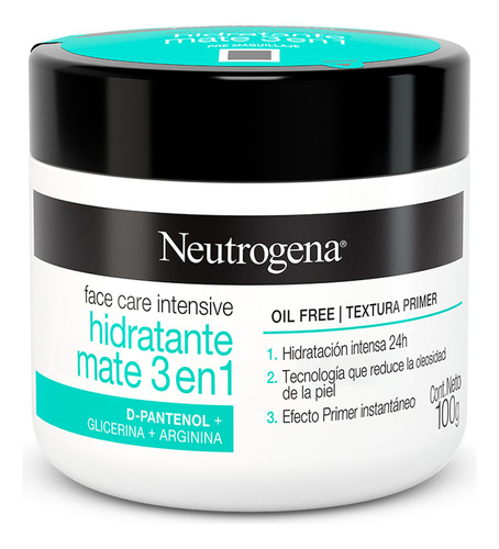 Crema Facial Neutrogena Hidratante Mate 3 En 1 - 100g