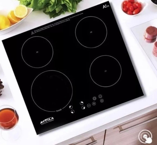 Fogão Cooktop 4 Queimadores Indução Mesa Vitrocerâmica 220v Cor Preto