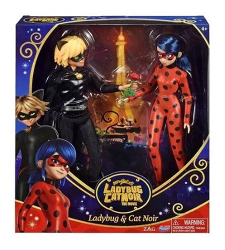 Figuras Miraculous Lady Bug Y Cat Noir 26cm Movie Art 50198 