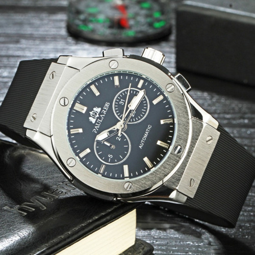 Reloj Mecánico De Cuero Automático Paulareis Para Hombre