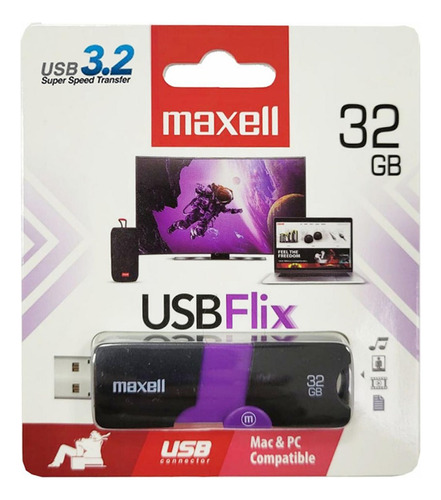 Pendrive 32gb Maxell Flix Retractil Transferencia Rápida