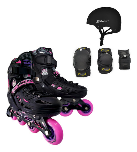 Patines Linea Ajustable Fitness Nr +mochila+casco+proteccion