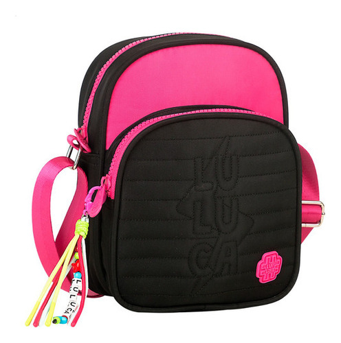 Bolsa Luluca Tiracolo Juvenil Nylon Bag Transversal Preto