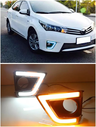 Luz Led C/ Moldura L/r Com Seta E Drl Para Corolla 15 Ao 17