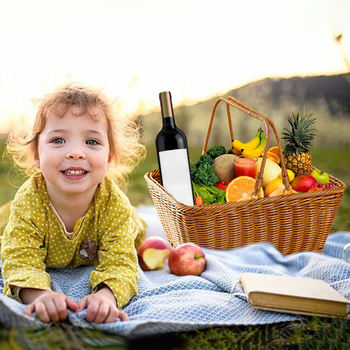 Li Cesta De Mimbre Contenedor De Alimentos Cesta Los