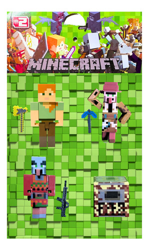 Juego Minecraft Set Colección Muñecos Fichas