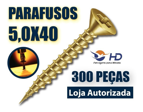 Parafuso Para Madeira Mdf Philips 5,0x40 300un - Caixa - Hd