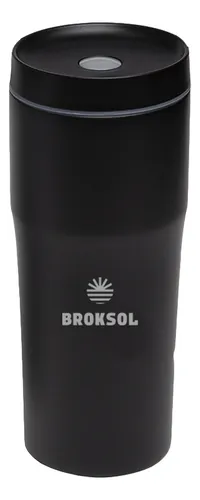 comprar Vaso Térmico Broksol 480ml Acero Inoxidable Color Negro Liso