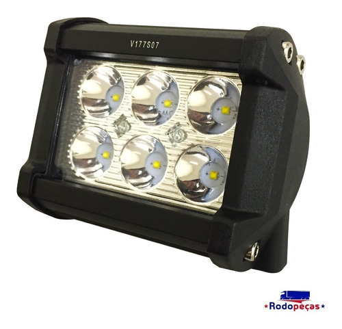 Farol De Milha 6 Led 18w 12/30v Off Road Moto Carro Caminhão