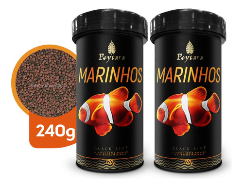 Ração Peixe Aquário Marinho Poytara P 240g C/ Spirulina Alho