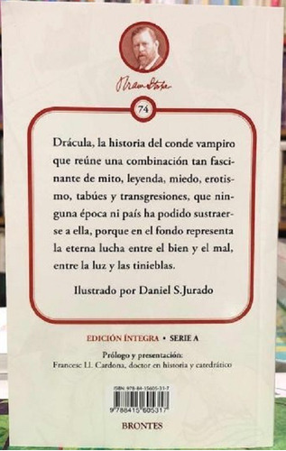 Imagen 2 de 3 de Libro. Drácula. Bram Stoker. Clásicos Fontana.