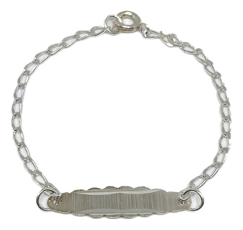 Pulsera Bilbaína Chapa Para Grabar Plata 925 15 Cm (p373)