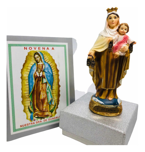 Virgen De El Carmen En Porcelana 12 Cm + Novena