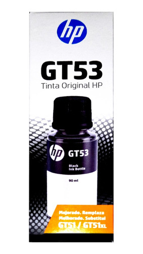 Botella De Tinta Hp Gt53 Negra Gt53 1vv2al