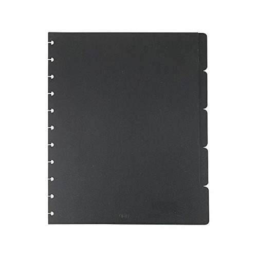 Grapas? Arco Notebook Tab Divisores, Tamaño Carta, Negro, 9 