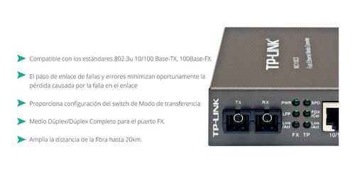 Tp Link Media Converter Mc110cs 10/100 Fibra Optica
