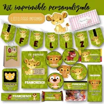 Comprar Kit Imprimible El Rey León Bebé #01 Candy Bar Personalizado