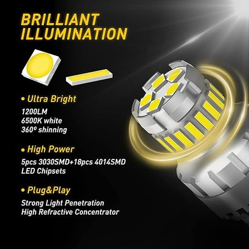 Par De Ampolleta Led T20 W21/5w Alto Brillo 1200 Lumenes