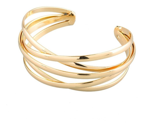 Imagen 2 de 9 de Luckyly Pulsera Brazelete Corinne Color Oro, Plata Ajustable