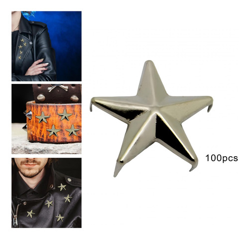 100 Unids Metal Cinco Puntas Estrella Remaches 1,5 Cm