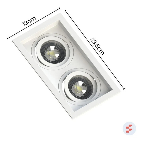 Kit 12 Embutido Duplo Par20 Recuado + Lampadas Led 7w Save