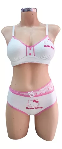 Coordinado Para Mujer Hello Kitty Bra + Panty Lenceria Under
