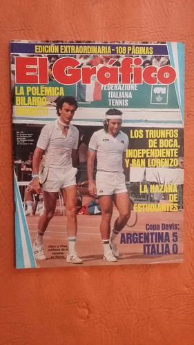 El Grafico 3327 12/7/1983 Copa Davis Argentina 5 Italia 0