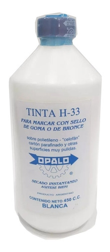 Tinta Sello Indeleble Secado Rapido Opalo H33 X 450cc Blanco