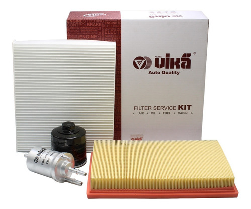 Kit Filtros Vika Aire Aceite Cabina Gaso Vw Derby 1.8 97-01