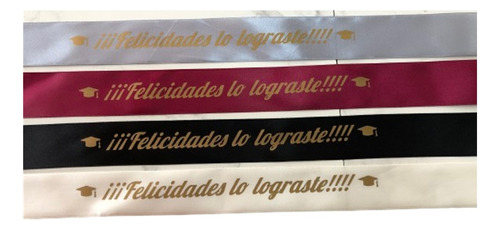 Liston Con Frases Para Ramos De Flores 12 Piezas Rojo Blanco Negro Rosa Felicidades Lo Lograste