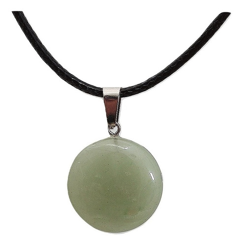 Colar Cordão Com Pedra Natural De Quartzo Aventurina Hippie