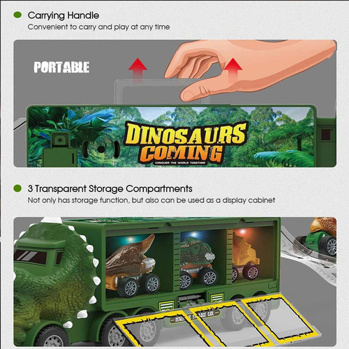 Juego De Coche Trasero De Juguete Modelo De Dinosaurio Con