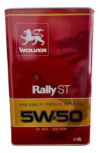 Aceite Para Motor 5w50 Wolver Rally St Sintético 4lts