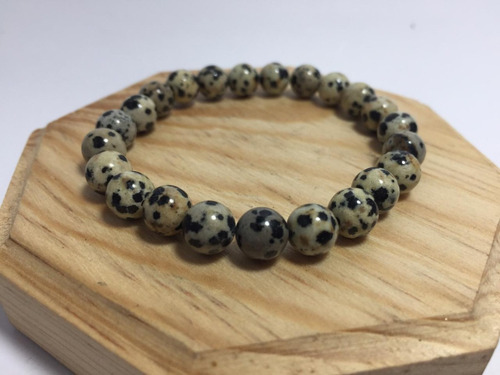 Pulsera Jaspe Dálmata Piedra Natural Amuleto