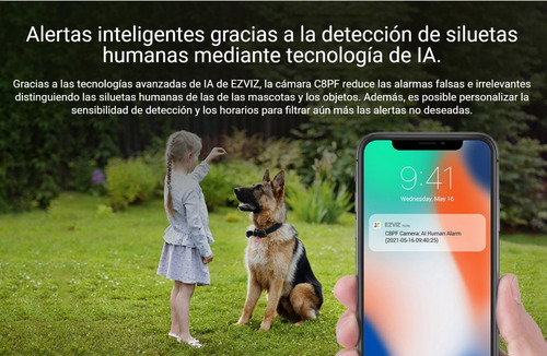 Imagen 6 de 10 de Camara Wifi Ezviz 1080p Exterior Motorizada C8pf + Memo 64gb