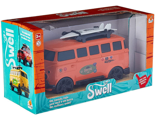 Carro Kombi Sweel 20cm C/acess. Plast Color Orange Toys