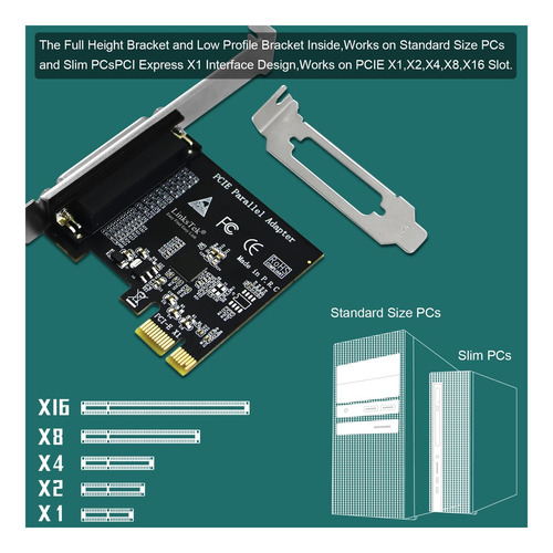 Placa Paralela Pci Linkstek Express De 1 Porta Para Ieee